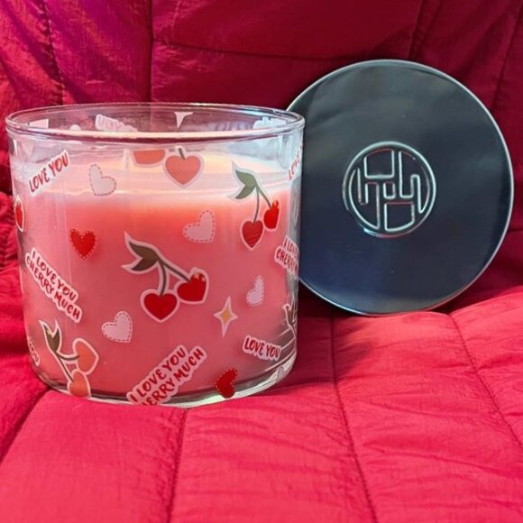 I LOVE YOU CHERRY MUCH CANDLE W/ CHERRY & STRAWBERRY & CINNAMON STICK - Picture 2 of 4